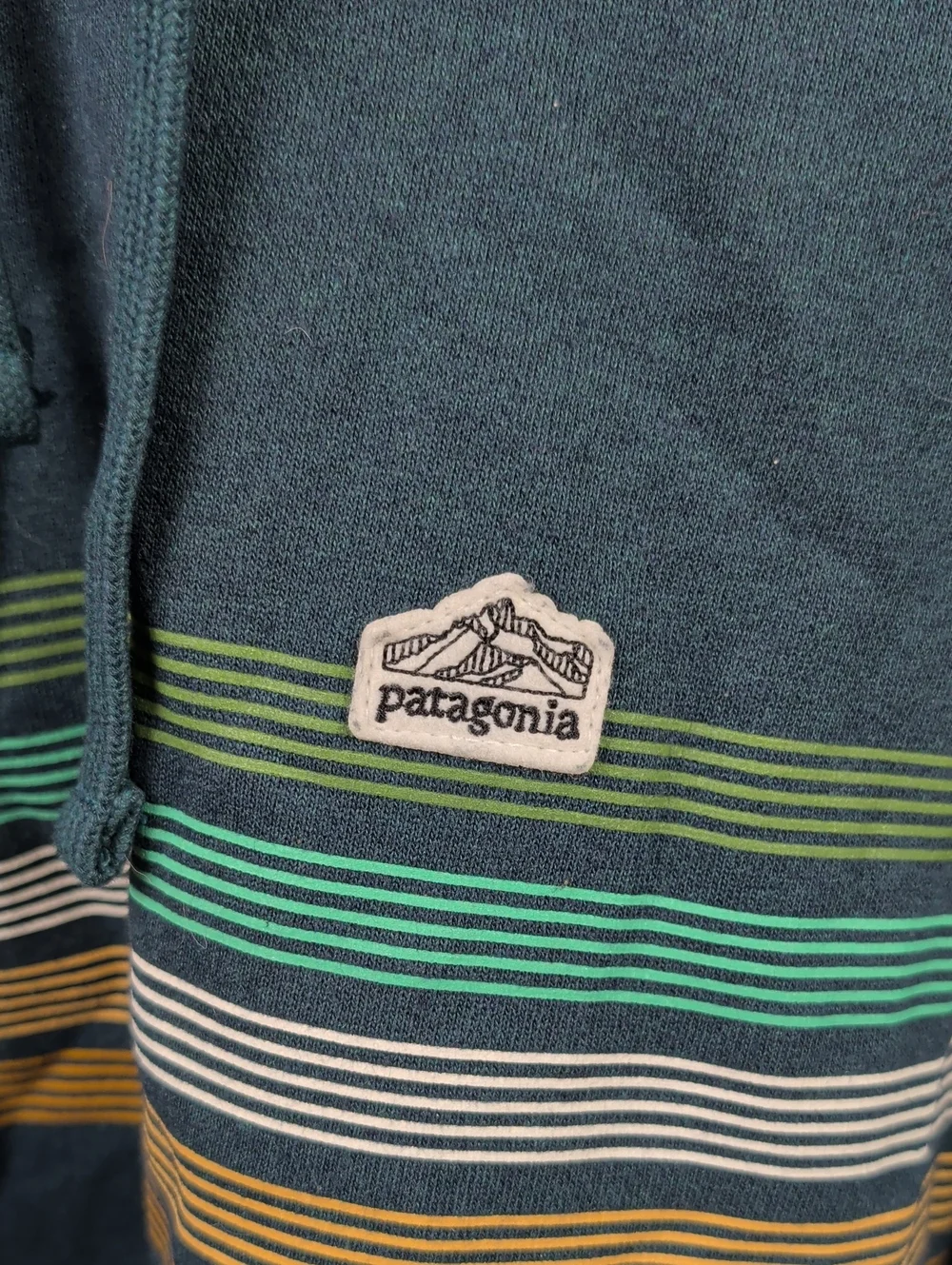 Patagonia Men's Teal Hoodie Sweatshirt Medium